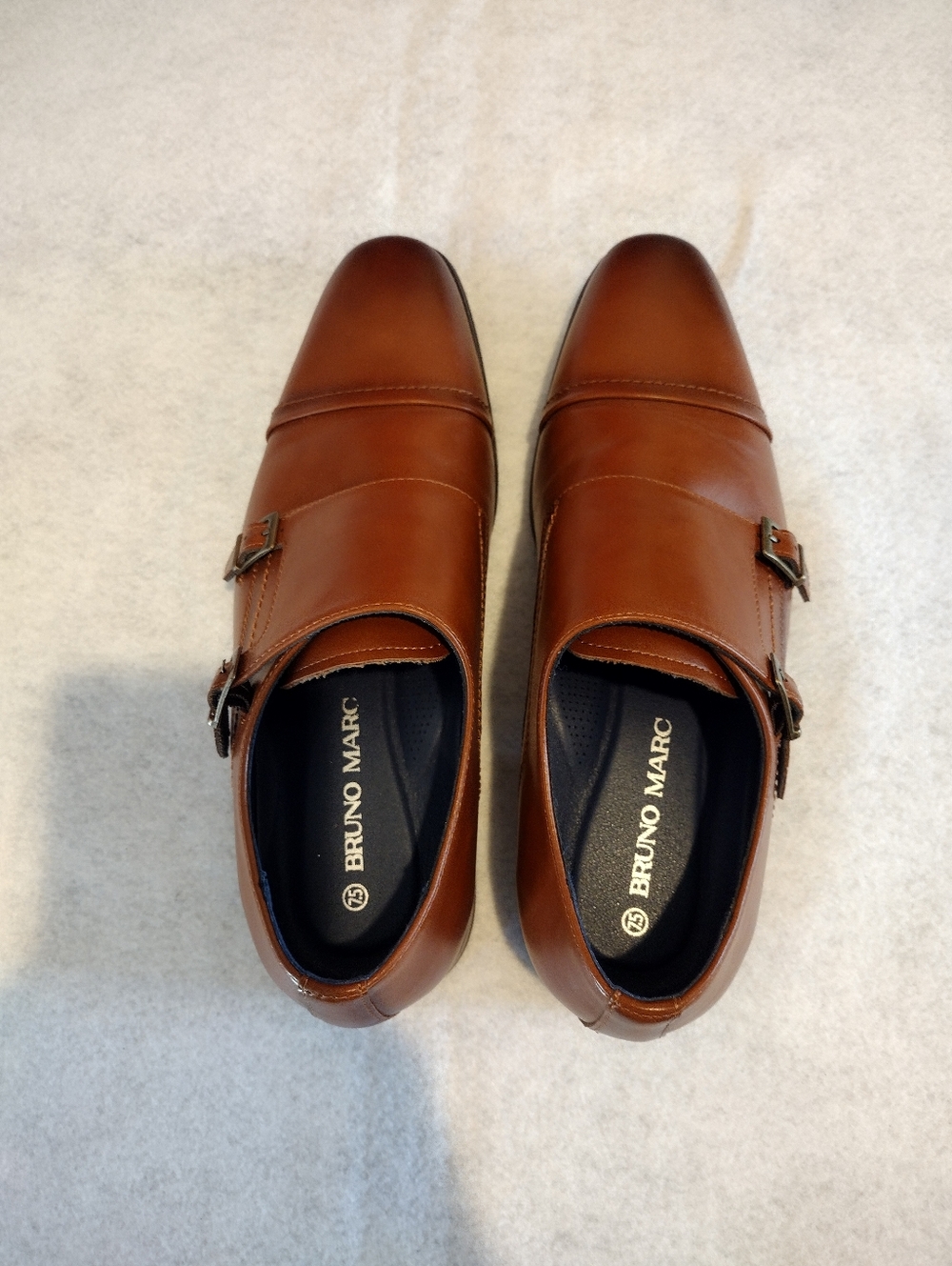 Men’s Double Monk Strap Oxfords - Cognac Brown